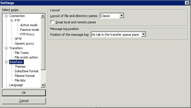 Valmis SFTP-yhteys FileZilla näyttää seuraavanlaiselta: