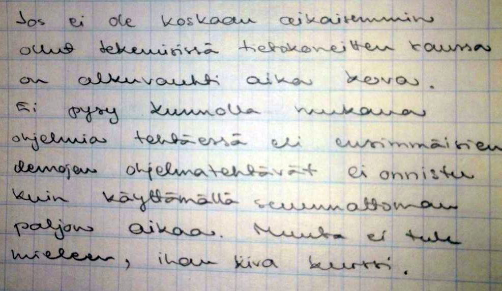 Kurssipalautettu 1985