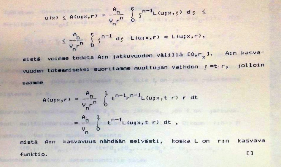 Gradu: Subharmonisten funktioiden approksimointi ja variationaaliset epäyhtälöt, 28.4.1983