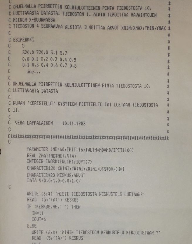 Fortran-koodia 1983