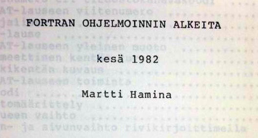 Fortran luentomonitse 1982