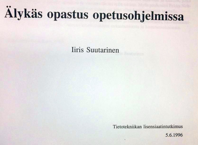 Älykäs opastus opetusohjelmissa