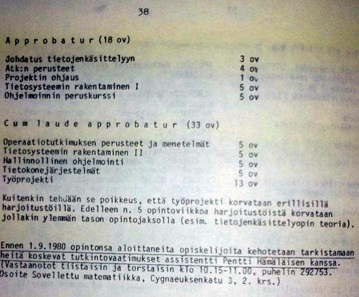 Opinto-opas vuodelta 1980