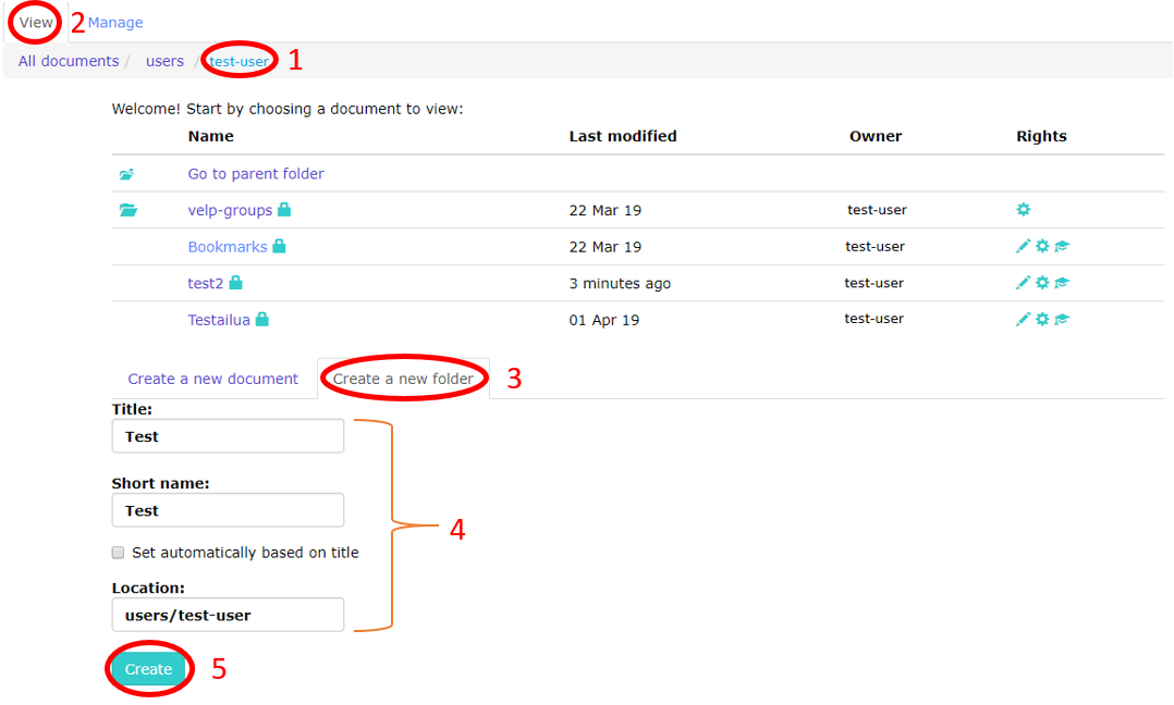 Figure 2.3 Creating an empty folder.