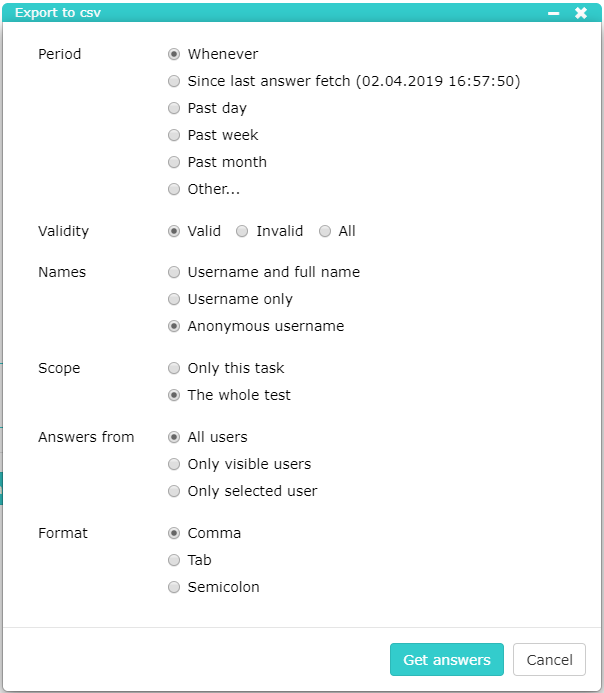 Dialog as in step 5 and 6