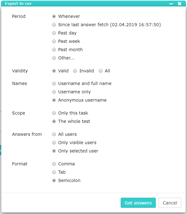 Dialog as in step 6 and 7