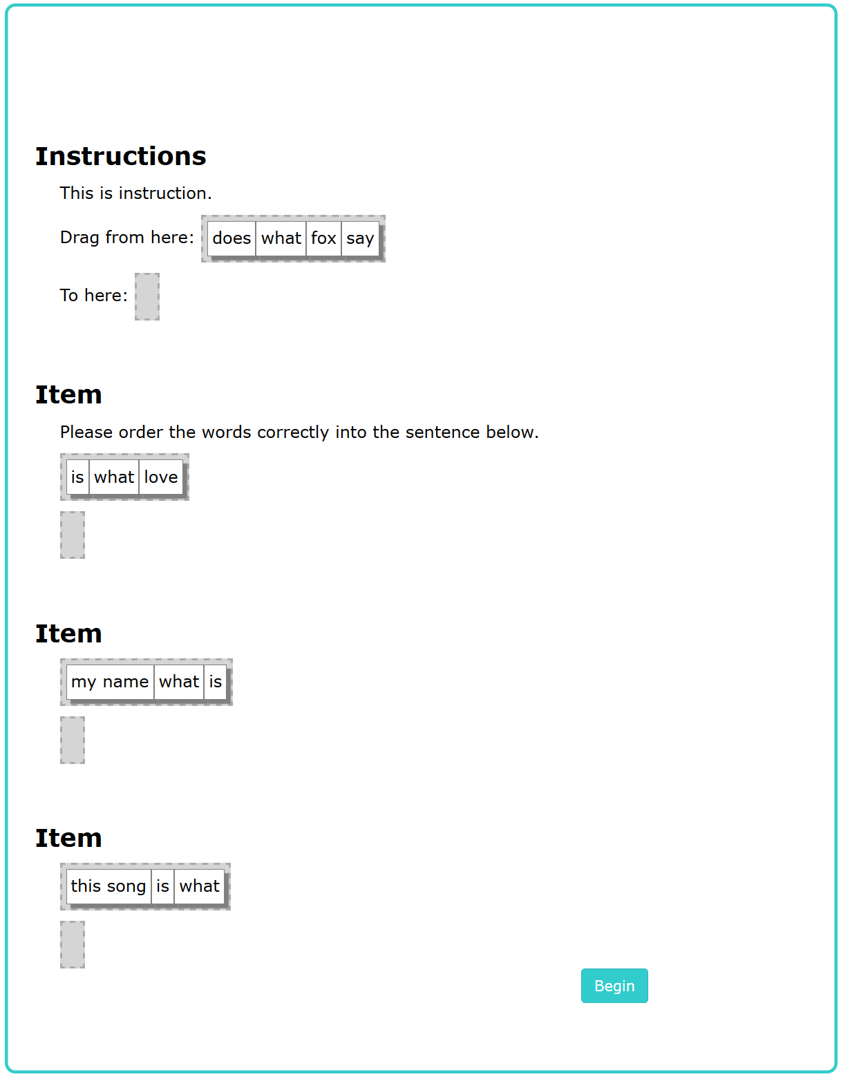 Figure 2. Overview of the task to be created.