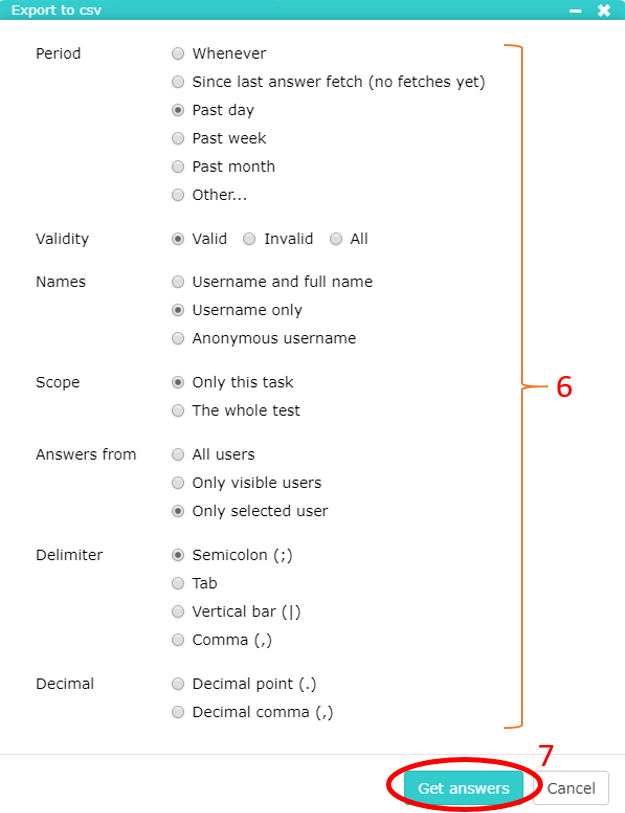 Figure 5.3 The report options.
