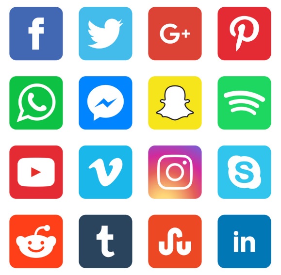 Kuva 8.1 Sosiaalisen median palveluiden logoja. Tunnistatko kaikki?