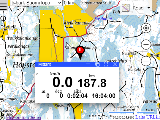 Mittarit ikkunassa