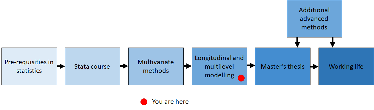 Progression of the methods training in the MPINVEST Master's programme.