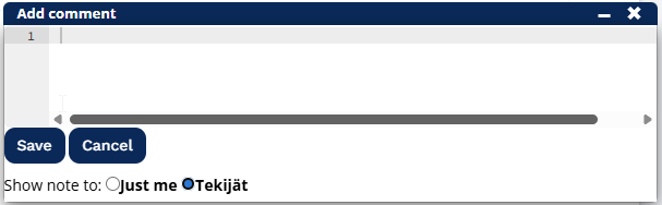 Kommentin kirjoittaminen